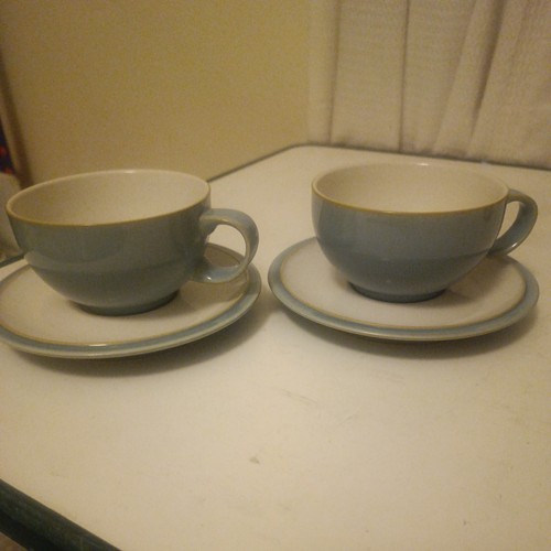 Denby blue jetty - cups, and