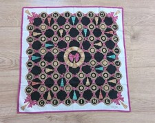 Vintage Celine Paris Designer Cotton Handkerchief Pocket Square Mini Scarf GUC 