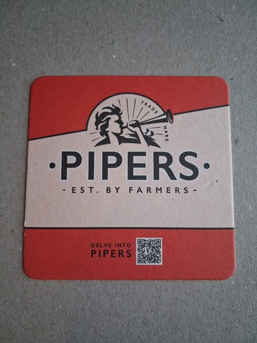 Pipers crisps beer mat - crisps,