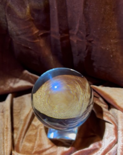 Crystal ball sphere faceted - on,