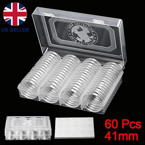 60pcs clear 40mm coin - clear,