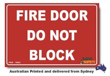 Fire Door, Do Not Block Sign