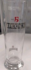 vintage Beer Glass BECKS beer man cave bar pub full one pint