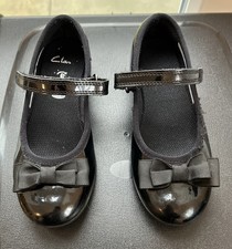Girls Clark’s Black Patent