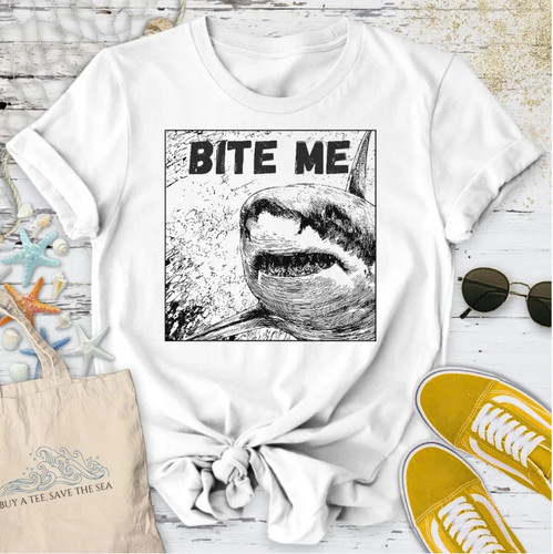 Bite shark shirt - me,