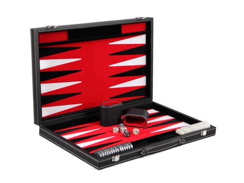 Leather backgammon set - leather,