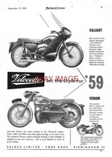 1958 Advert for VELOCETTE 'Valiant & Venom' Motorcycles Original Print Ad 730D