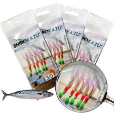Mackerel Sea Fishing Feathers Reflective Luminious Sabiki Lures Rigs (5/10 PACK)