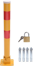 Car Parking Space Lock Bollard, High Visibility Yellow and Red Lockable 161875