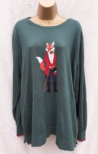 Joules fox print green jumper - joules,