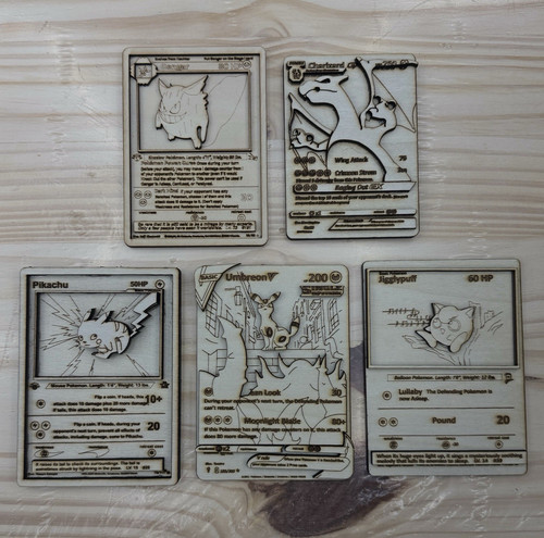 Pokemon tcg wood engraved - tcg,