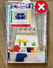 Vintage 1980s ST MICHAEL Pair Bistro Curtains Geometric M&S Marks Spencer Bright