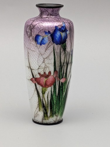 Vintage japanese iris vase - vintage,