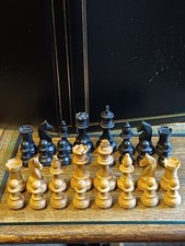 Vintage Set Boxwood Chess Men. Complete and In Good Condition.