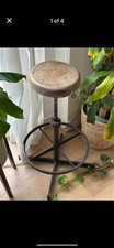 1930s Vintage Antique Industrial Machinist Chair Stool Bench Swivel