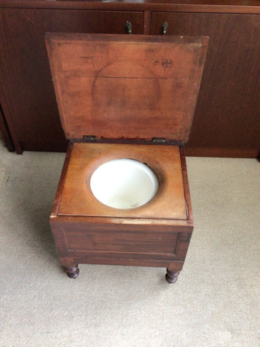 Antique oak commode toilet - antique,