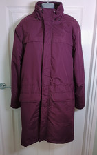 Cotton Traders coat plum size small hood missing