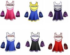 Cheerleader Outfit Fancy Dress Uniform Costumes With Pom poms