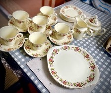 21 Piece Vintage Tea Set Fine Bone China. Made In England. Cafe Afternoon Tea 