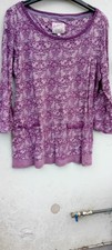 Ladies Mantaray Purple Pink Mix Tunic Top Size 14 Pre-owned