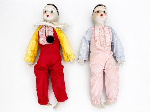 Vintage pair porcelain pierrot - vintage,
