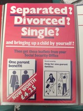 POST OFFICE A4 ADVERTISING POSTER 1984 ONE PARENT BENEFIT INFORMATION