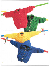 Vintage Knitting Pattern Peter Pan 734 Reprint 20"/26"  Baby Child Aran Cardigan