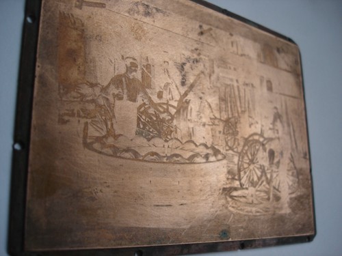 Antique etched copper printing - antique,