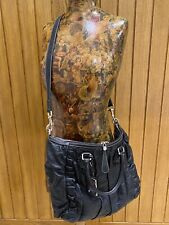 D&G black leather large handbag with removable shoulder strap and leopard lining