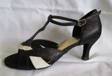 Ladies Black/Cream Ballroom, Latin, Jive, Salsa Dance Shoes - UK Size 7.5