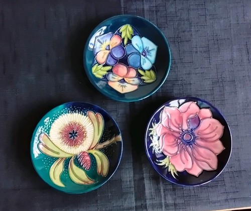 Moorcroft pin dishes - 3, 4.5"