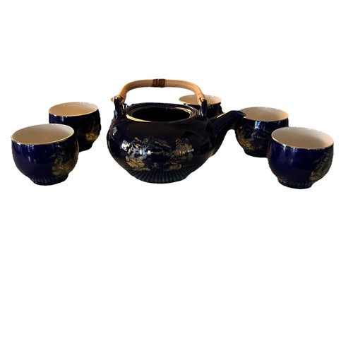 Blue with gold decoration - with,