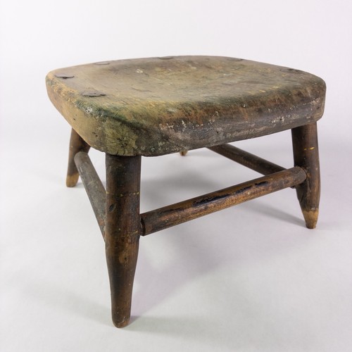 Small primitive wooden stool - wooden,
