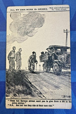 WW2 R Tuck GRIMES Comic Postcard 1940s GERMAN AIRMEN WANT LIFT TO POLICE STATION