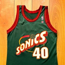 Shawn KEMP, Seattle SuperSonics, Champion NBA  Jersey - Size 44 (Large)