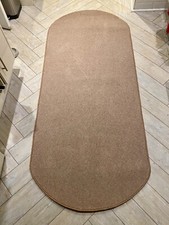 Oval Wool Twist Pile Rug Tan