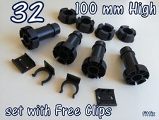Set 32 Kitchen Plinths  Legs 100 mm Cabinet Unit Base Adjustable 16  Clips Free 