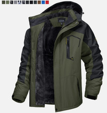 Men's Waterproof Winter Jacket Warm Winter Coats Outdoor Ski Snow Hooded Jackets