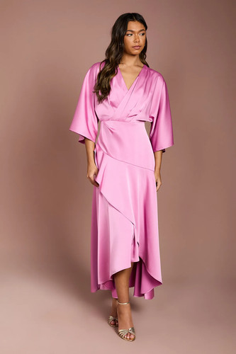 Coast pink midi dress womens - pink,