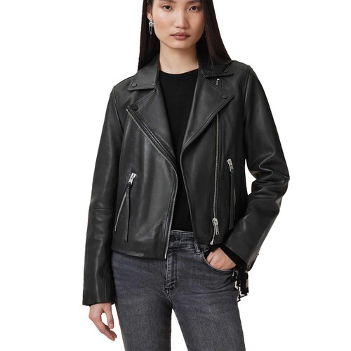 Women real leather jacket - leather,