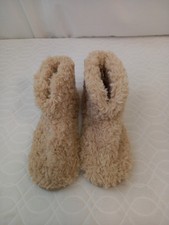 ❤️ Primark Beige Furry Slipper Boots Size 7-8 Bnwot 
