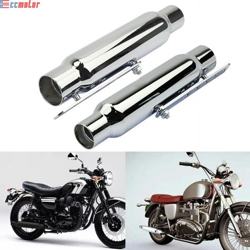 Pair chrome shorty exhaust - pair,