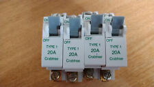 CRABTREE 20 AMP TYPE 1 M6 MCB CIRCUIT BREAKER SB6000 bs3871         4 available