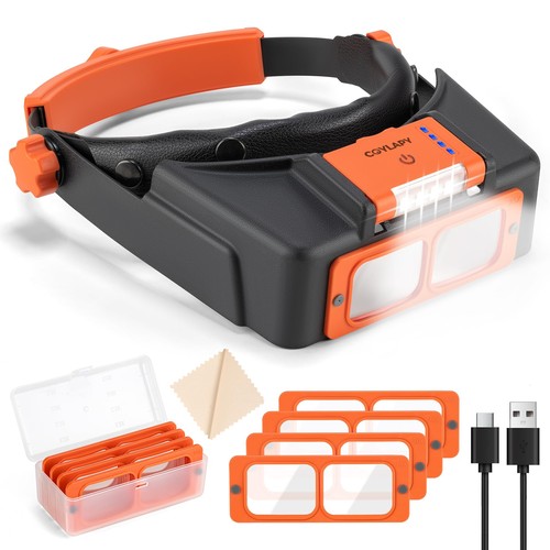 Headband magnifier with - magnifier, light