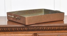 19th Century Copper Roasting Pan | Rectangular Form with Brass Handles