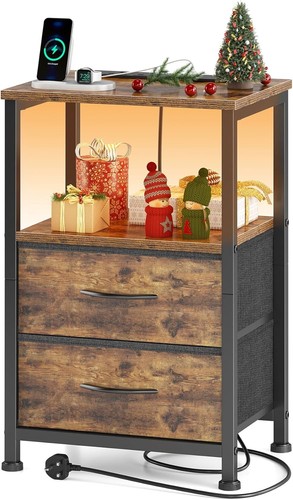Bedside table with charging - table,