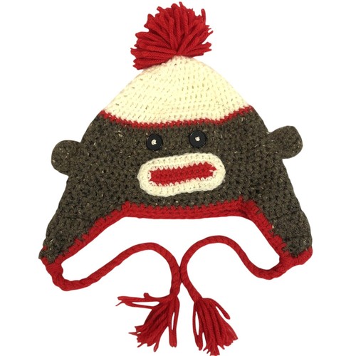 Sock monkey knit beanie - knit,