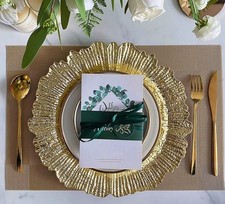 2x Gold Rippled Charger Plates