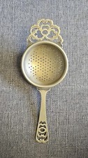 Vintage Antique Retro Ornate Silver Plated Tea Strainer Over-the-Cup Style