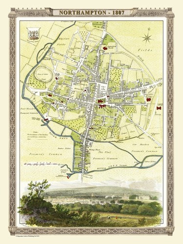 Old map northampton - map,